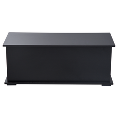 Black Wooden Storage Box - Multifunctional Clothes Toy Chest & Bench Seat with Lid