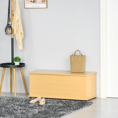 Wooden Storage Box with Lid - Multi-Functional Toy Chest, Bench Seat, and Blanket Trunk in Burlywood