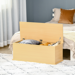 Wooden Storage Box with Lid - Multi-Functional Toy Chest, Bench Seat, and Blanket Trunk in Burlywood