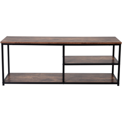 Industrial Style TV Stand Cabinet with Metal Frame, 2 Shelves Storage for Living Room