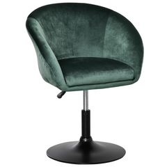 Swivel Bar Stool Fabric Dining Chair Dressing Stool with Tub Seat, Back, Adjustable Height, Green