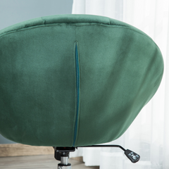 Modern Adjustable Velvet Bar Stool - Armless Tub Chair with Tufted Fabric & Swivel Seat in Green