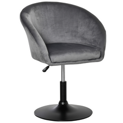 Adjustable Swivel Bar Stool - Grey Fabric Dining Chair with Tub Seat and Back Support