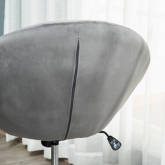 Modern Adjustable Height Bar Stool - Grey Velvet-Touch Tufted Tub Chair with Swivel Seat, Ideal for Dining and Home Bar