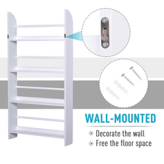 Wood Wall/Standing Magazine Holder & Book Rack Shelf | 4 Tiers | Space-Saving & Water-Resistant | Ideal for Home & Office Decor