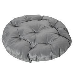 360° Swivel Rattan Papasan Chair - Oversized Grey Moon Bowl Lounge Seat with Padded Cushion for Outdoor & Indoor Use