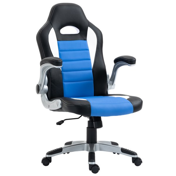 Racing Gaming Chair, PU Leather Computer Desk Chair, Blue