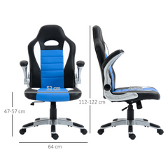 Racing Gaming Chair, PU Leather Computer Desk Chair, Blue