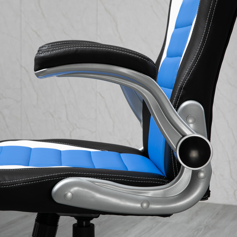 Racing Gaming Chair, PU Leather Computer Desk Chair, Blue