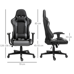 High Back Racing Gaming Chair - PU Leather Reclining Computer Chair