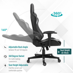 High Back Racing Gaming Chair - PU Leather Reclining Computer Chair