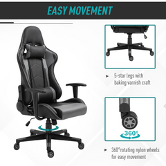 High Back Racing Gaming Chair - PU Leather Reclining Computer Chair