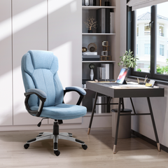 Linen Fabric Home Office Chair - Height Adjustable Computer Chair