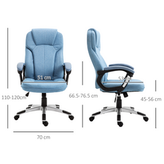 Linen Fabric Home Office Chair - Height Adjustable Computer Chair