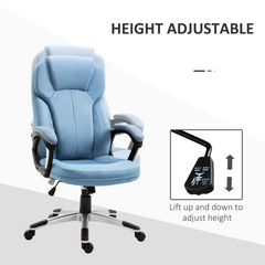 Linen Fabric Home Office Chair - Height Adjustable Computer Chair