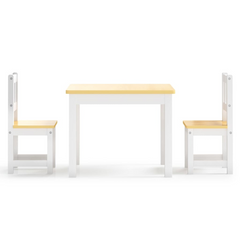 3 Piece Children Table and Chair Set - White & Beige MDF | Perfect for Playtime, Crafts, and Meals