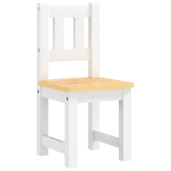 3 Piece Children Table and Chair Set - White & Beige MDF | Perfect for Playtime, Crafts, and Meals