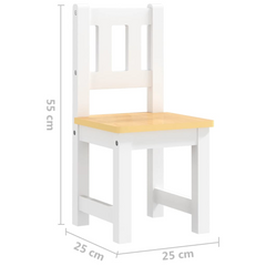 3 Piece Children Table and Chair Set - White & Beige MDF | Perfect for Playtime, Crafts, and Meals