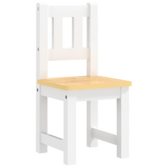 4 Piece Children's Table and Chair Set - White and Beige MDF - Perfect for Play, Crafts, and Study