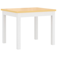 4 Piece Children's Table and Chair Set - White and Beige MDF - Perfect for Play, Crafts, and Study