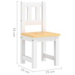 4 Piece Children's Table and Chair Set - White and Beige MDF - Perfect for Play, Crafts, and Study