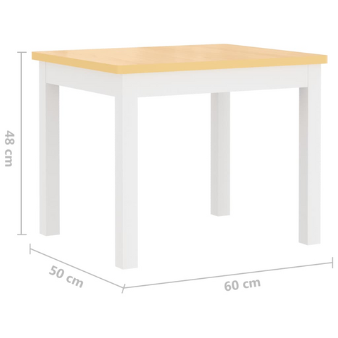 4 Piece Children's Table and Chair Set - White and Beige MDF - Perfect for Play, Crafts, and Study