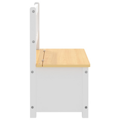 Children's Storage Bench - White & Beige, 60x30x55 cm, Durable MDF