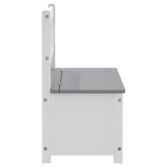 Children Storage Bench White and Grey 60x30x55 cm MDF