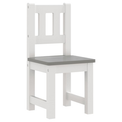 3 Piece Children Table and Chair Set in White and Grey | Durable MDF Furniture for Kids