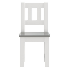 3 Piece Children Table and Chair Set in White and Grey | Durable MDF Furniture for Kids