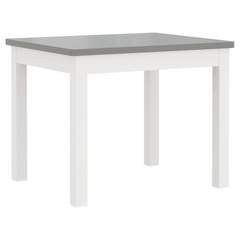 3 Piece Children Table and Chair Set in White and Grey | Durable MDF Furniture for Kids