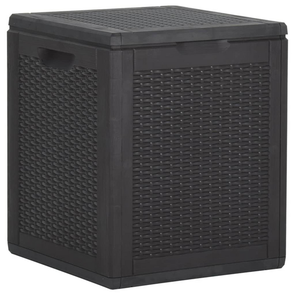 90L Garden Storage Box Black PP Rattan – Weather-Resistant Outdoor Chest