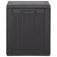 90L Garden Storage Box Black PP Rattan – Weather-Resistant Outdoor Chest