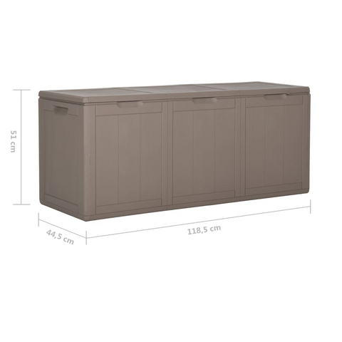 270L Rattan Look Garden Storage Box - Brown, Weather & UV Resistant, Ideal for Outdoor Patio, Deck & Garden Organization