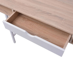 Desk with 1 Drawer Oak and White - Durable and Stylish