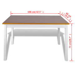 5 Piece Dining Set Brown and White - Elegant, Sturdy, and Versatile