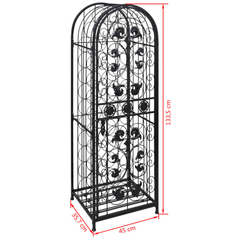 Wine Rack for 45 Bottles Metal - Elegant Floor Standing Design