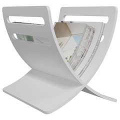 Wooden Magazine Rack - Floor Standing White - Elegant & Durable Magazine Holder