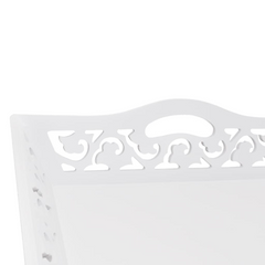 White Side Table with Detachable Tray - Stylish & Versatile Furniture