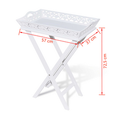 White Side Table with Detachable Tray - Stylish & Versatile Furniture