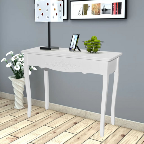 White Dressing Console Table – Elegant & Compact Design for Any Room