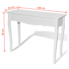 White Dressing Console Table – Elegant & Compact Design for Any Room