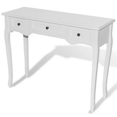 Dressing Console Table with Three Drawers White - Stylish and Functional