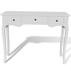 Dressing Console Table with Three Drawers White - Stylish and Functional