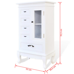 Cabinet with 5 Drawers 2 Shelves White