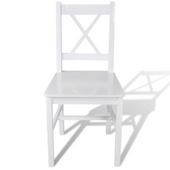 Dining Chairs 4 pcs White Pinewood - Elegant and Durable