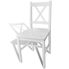 Dining Chairs 4 pcs White Pinewood - Elegant and Durable