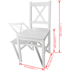 Dining Chairs 4 pcs White Pinewood - Elegant and Durable