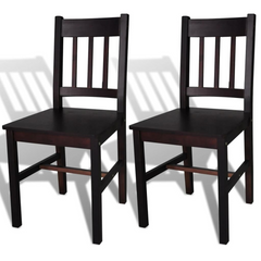 Dining Chairs 2 pcs Dark Brown Pinewood - Sturdy and Elegant