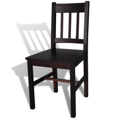 Dining Chairs 2 pcs Dark Brown Pinewood - Sturdy and Elegant